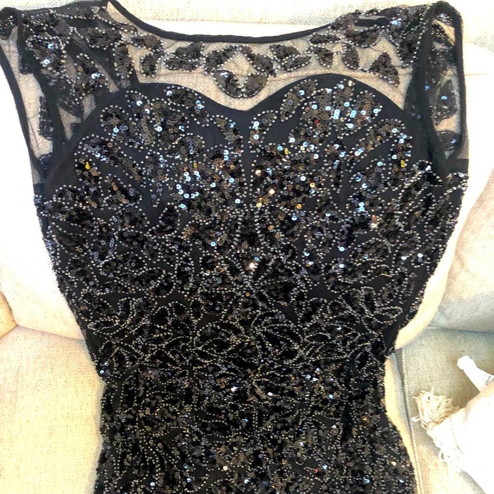 Black sequins floor length gown size XXL